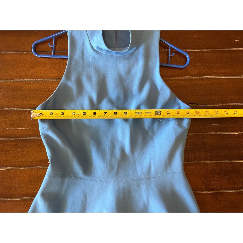 Elizabeth and James Cornflower Blue Sleeveless‎ Mock Neck Fit Flare Dress - Picture 7 of 7
